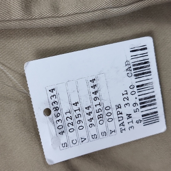 NWT Urban Chino Pants Skinny Fit Size 31 Tan - Picture 5 of 7